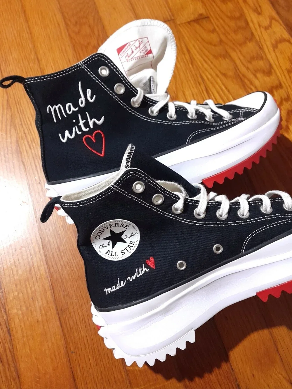 Converse Run Star Hike Platform Embroidered Valentines Day Womens 10.5